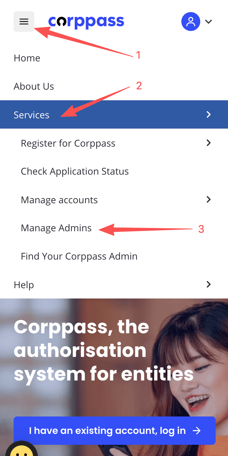 Corppass 管理管理员